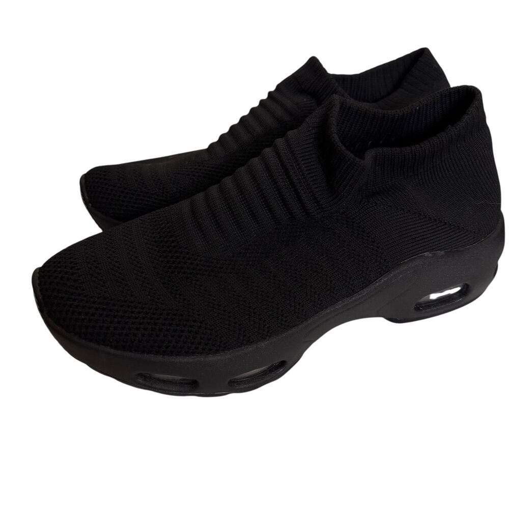 MRIP Womens Walking Shoes Sneakers Mesh Casual Slip On Black 9.5